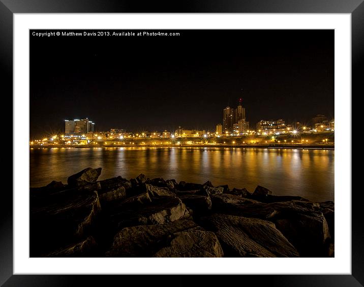 Mar del Plata a Noche Framed Mounted Print by Matthew Davis