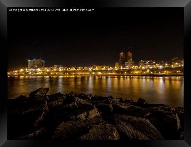 Mar del Plata a Noche Framed Print by Matthew Davis