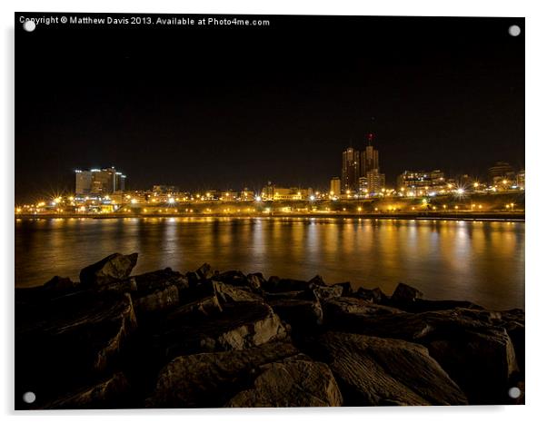 Mar del Plata a Noche Acrylic by Matthew Davis