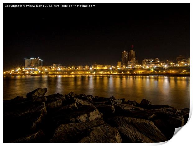 Mar del Plata a Noche Print by Matthew Davis
