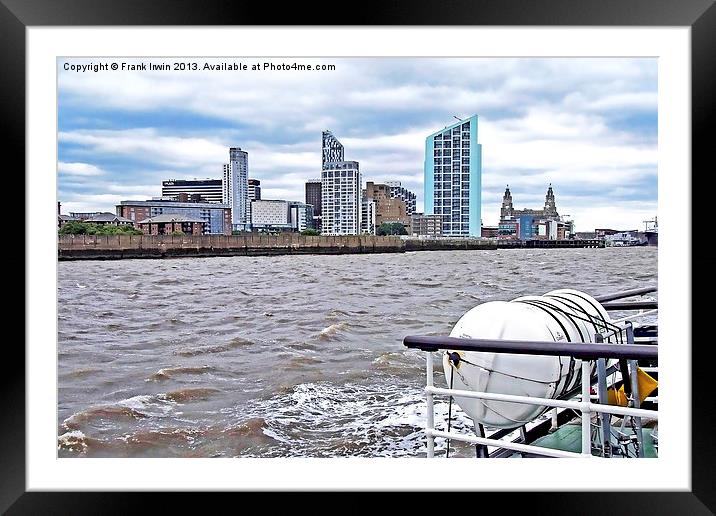 Liverpools northern Waterfront viewed from a Ferry Framed Mounted Print by Frank Irwin