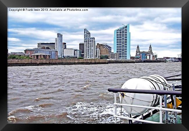 Liverpools northern Waterfront viewed from a Ferry Framed Print by Frank Irwin