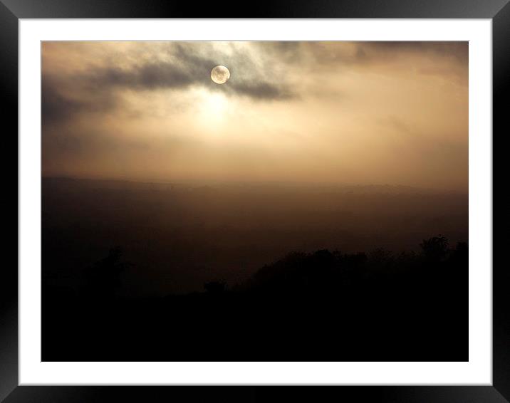 Sunset through the mist Framed Mounted Print by Graham Heath