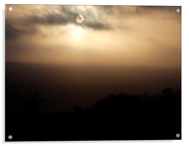 Sunset through the mist Acrylic by Graham Heath