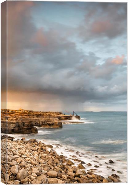 Sunset Storms at Portland Bill Canvas Print by Chris Frost