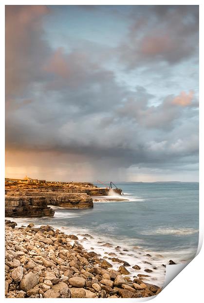 Sunset Storms at Portland Bill Print by Chris Frost
