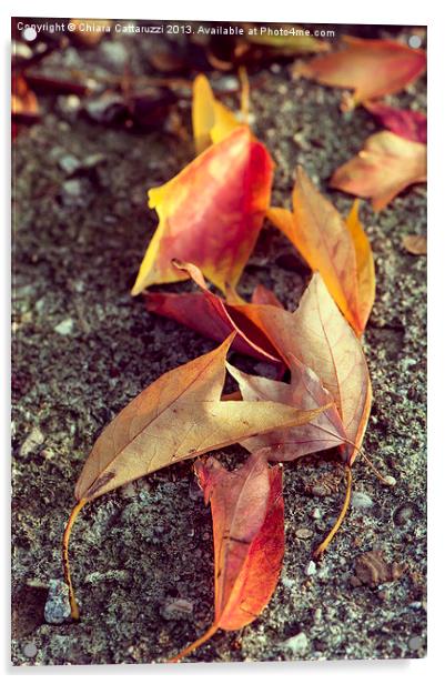 Fallen autumn Acrylic by Chiara Cattaruzzi