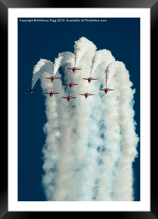 Red Arrows Display Team Framed Mounted Print by Anthony Rigg
