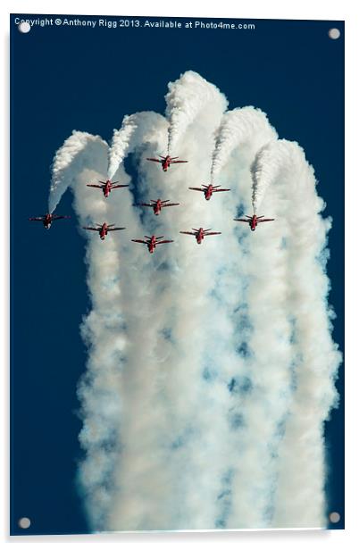 Red Arrows Display Team Acrylic by Anthony Rigg