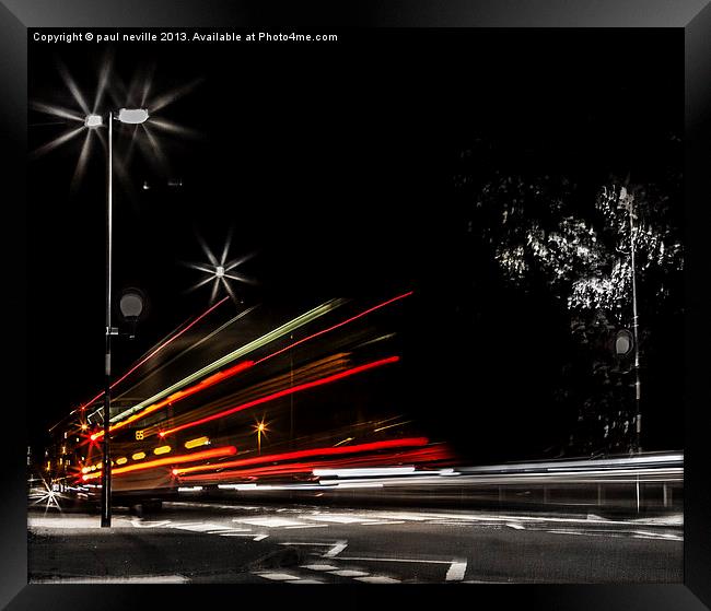 bus trail Framed Print by paul neville