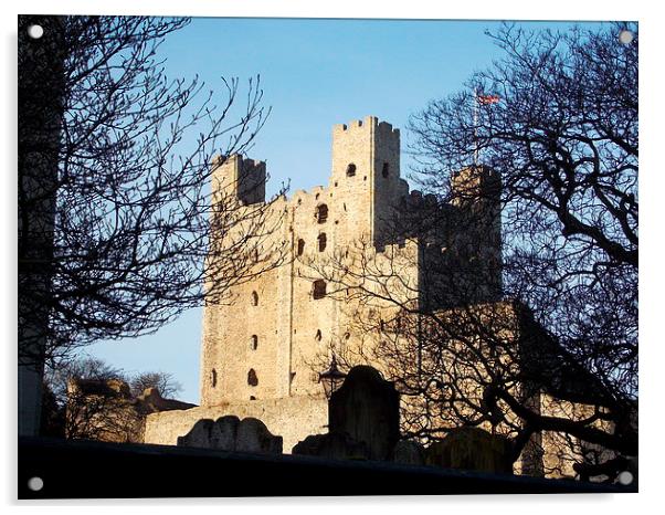 Rochester Castle In The Sun Acrylic by Tim Smith