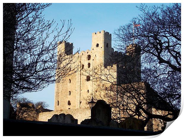 Rochester Castle In The Sun Print by Tim Smith