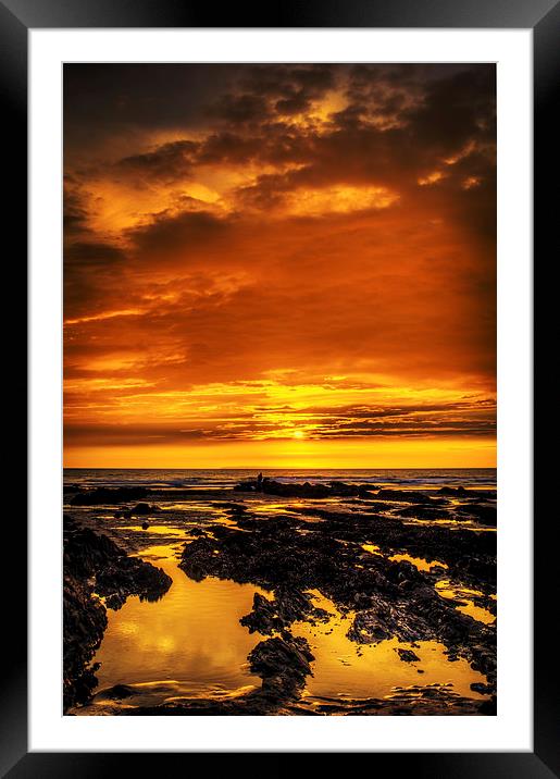 Start of a nights fishing at Croyde Bay Framed Mounted Print by Dave Wilkinson North Devon Ph