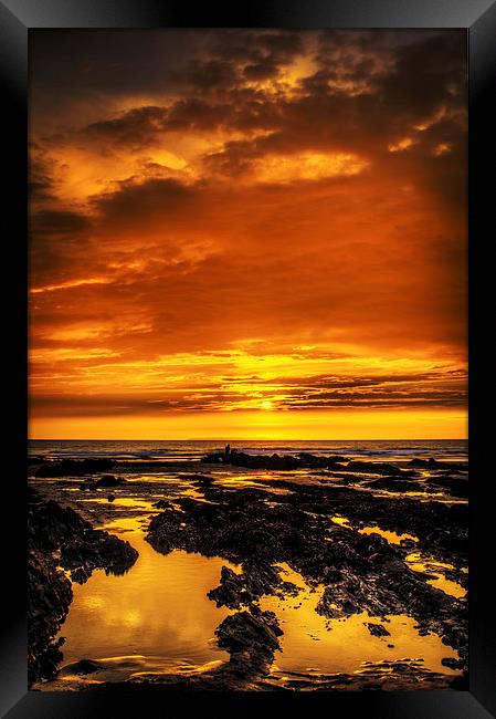 Start of a nights fishing at Croyde Bay Framed Print by Dave Wilkinson North Devon Ph