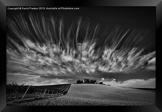 Tuscan sky Framed Print by David Preston