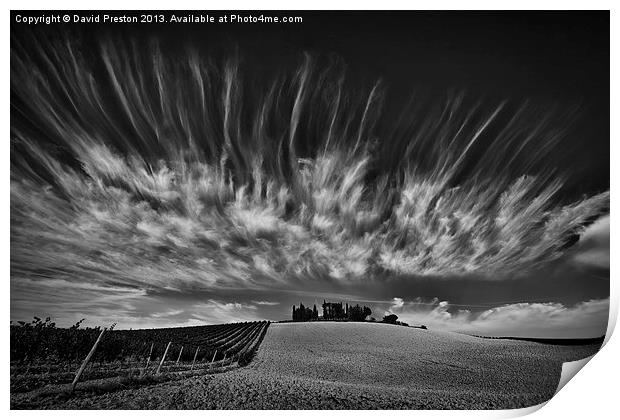 Tuscan sky Print by David Preston