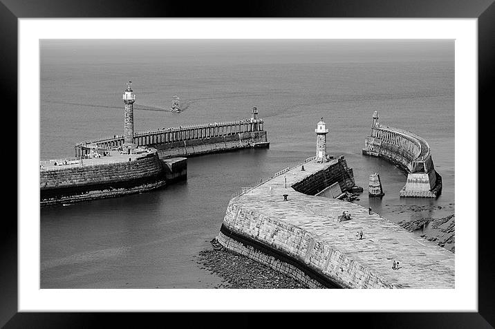 Whitby Harbour Entrance Framed Mounted Print by Nige Morton
