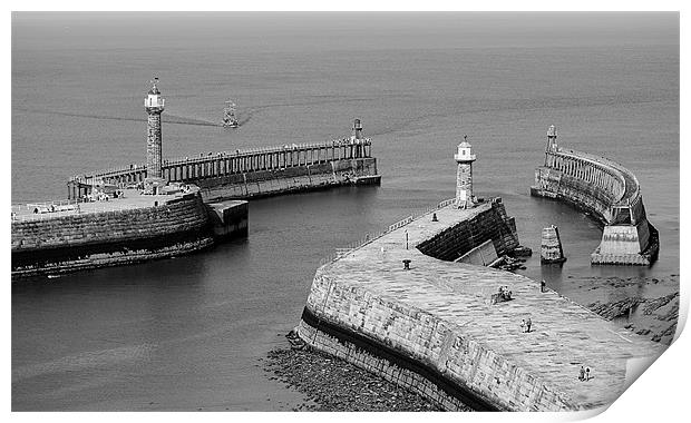 Whitby Harbour Entrance Print by Nige Morton
