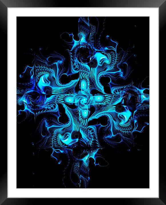 Blue Cross Framed Mounted Print by Anastasiya Malakhova