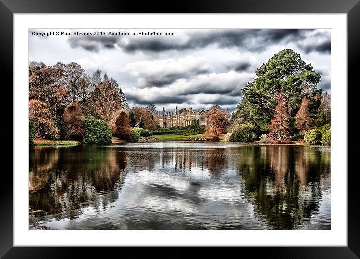 View across the lake Framed Mounted Print by Paul Stevens