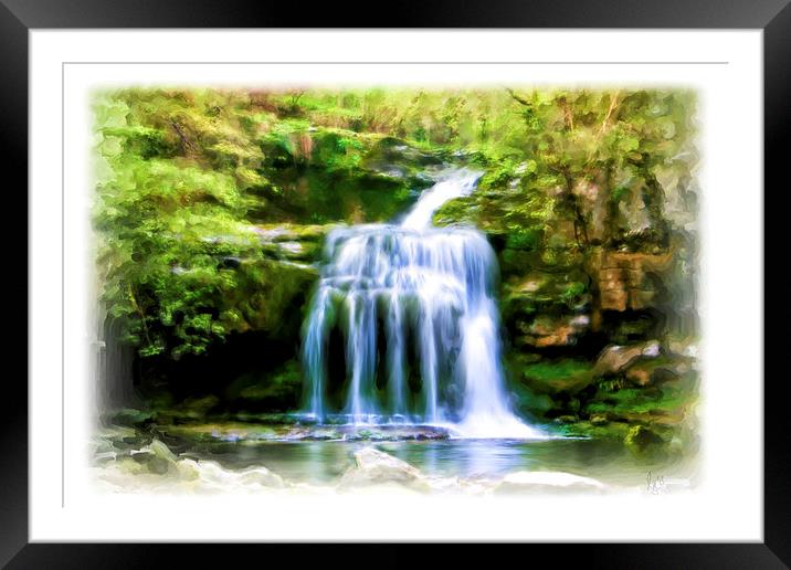 West Burton Waterfall Framed Mounted Print by Ray Nelson