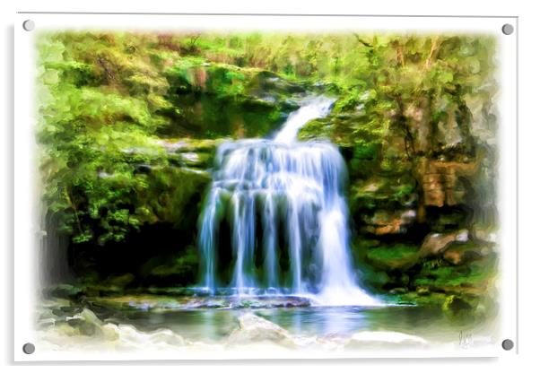 West Burton Waterfall Acrylic by Ray Nelson