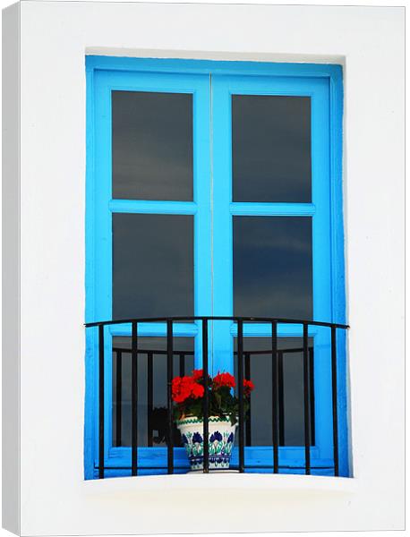 Blue Window Canvas Print by Fee Easton