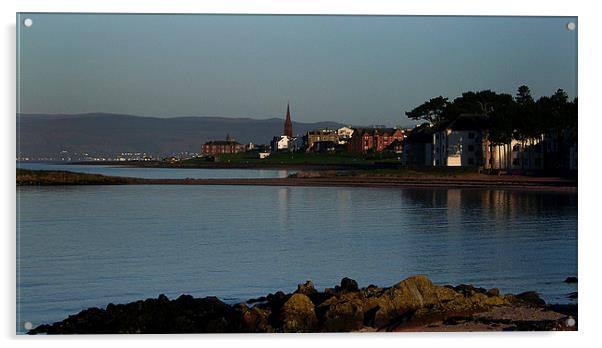 Largs shorefront Acrylic by Peter Mclardy