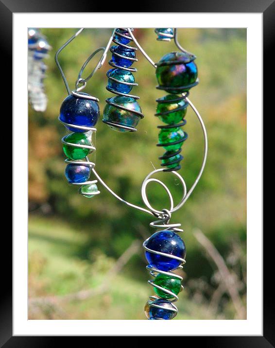 Blue Beads in the Garden Framed Mounted Print by Pics by Jody Adams