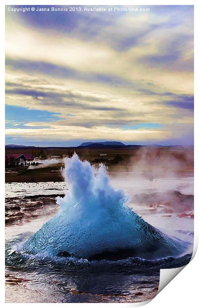 Geyser Erupting Print by Jasna Buncic