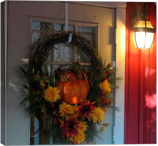 Fall Colors at the Door Canvas Print by Pics by Jody Adams