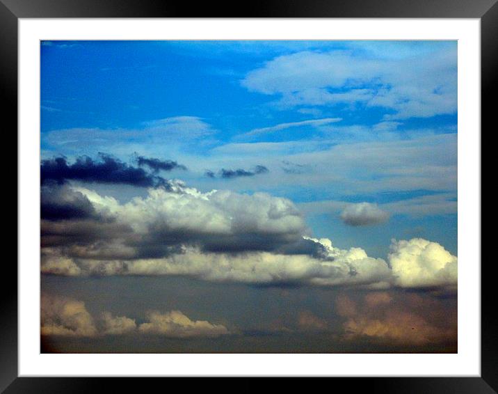 Blue Clouds Framed Mounted Print by Pics by Jody Adams