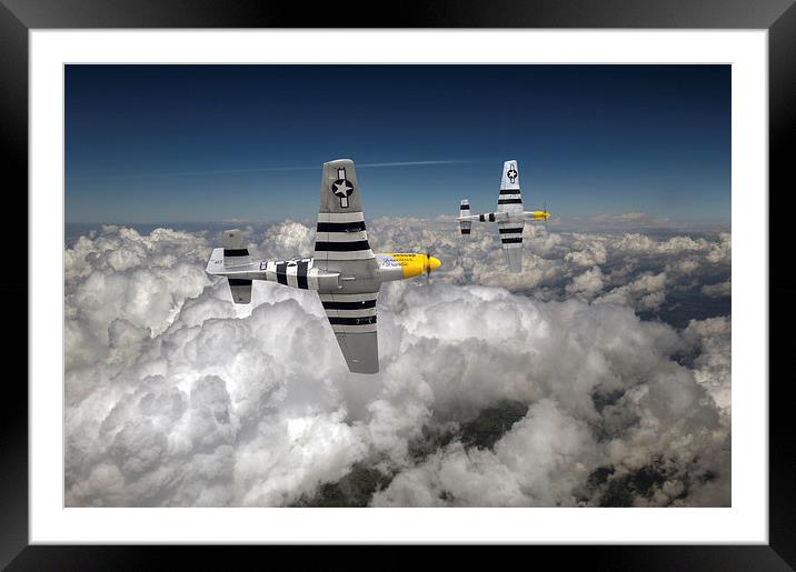 P-51 Mustangs Framed Mounted Print by Gary Eason