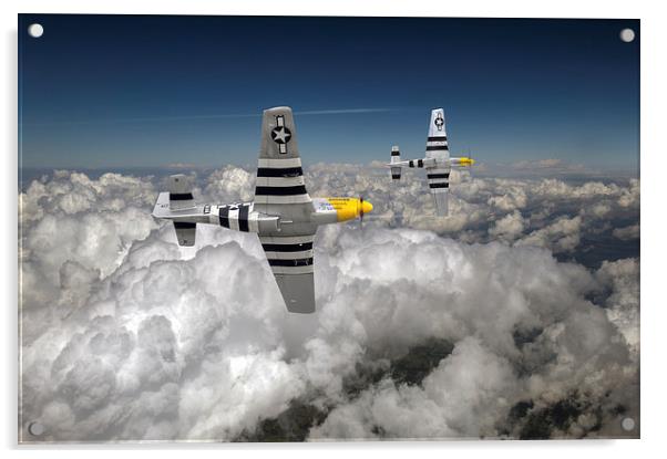 P-51 Mustangs Acrylic by Gary Eason