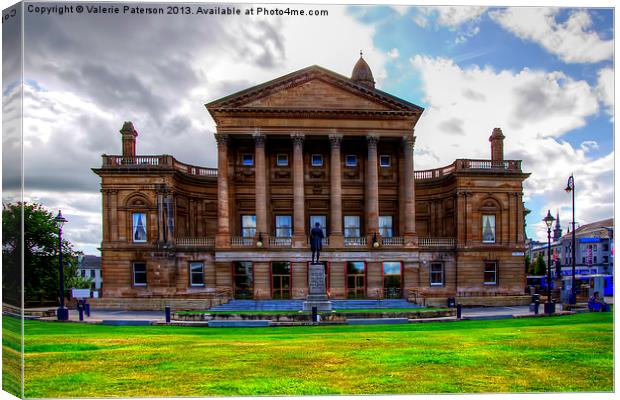 Paisley Town Hall Canvas Print by Valerie Paterson
