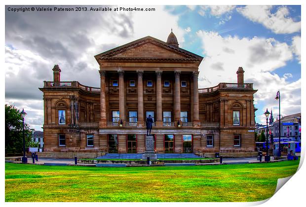 Paisley Town Hall Print by Valerie Paterson