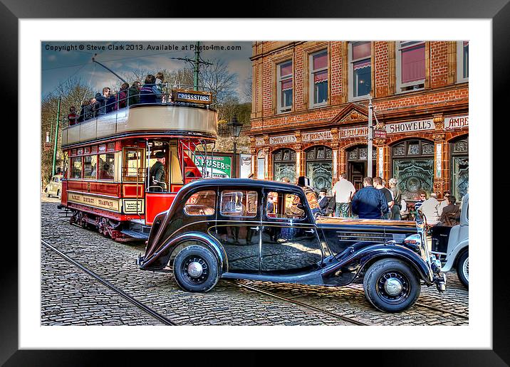 Paisley Tram and Wolseley 18 Framed Mounted Print by Steve H Clark