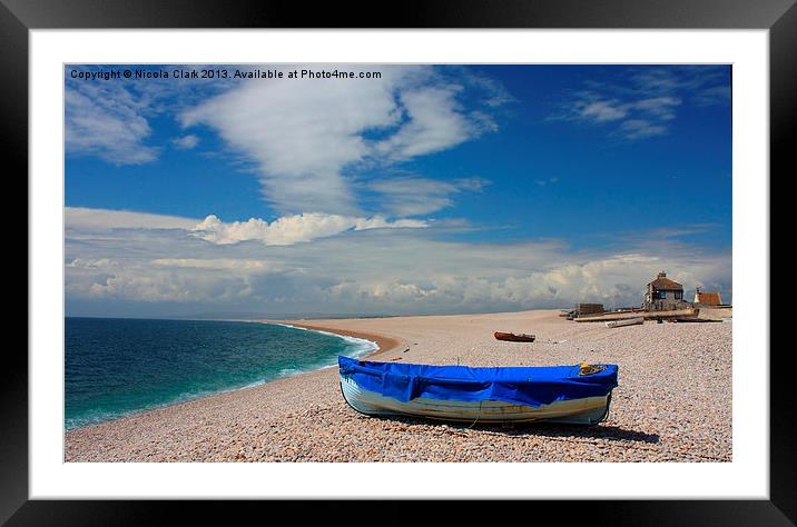 Boat On The Beach Framed Mounted Print by Nicola Clark