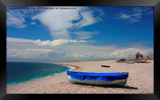 Boat On The Beach Framed Print by Nicola Clark