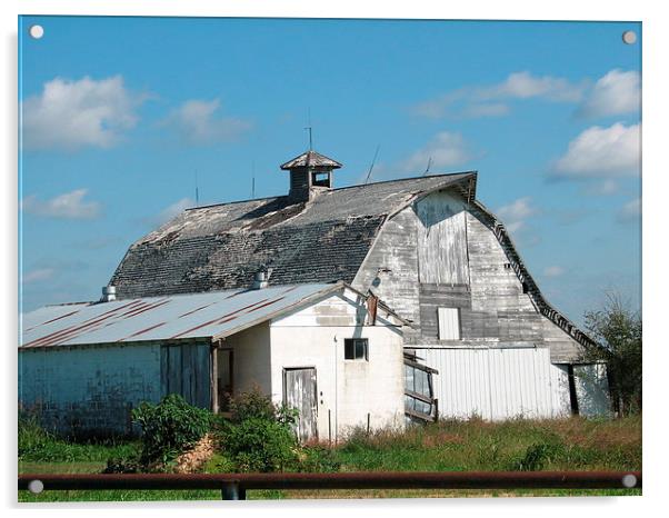 Big White Barn Acrylic by Pics by Jody Adams