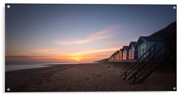 Beach Huts at Dawn Acrylic by Simon Wrigglesworth