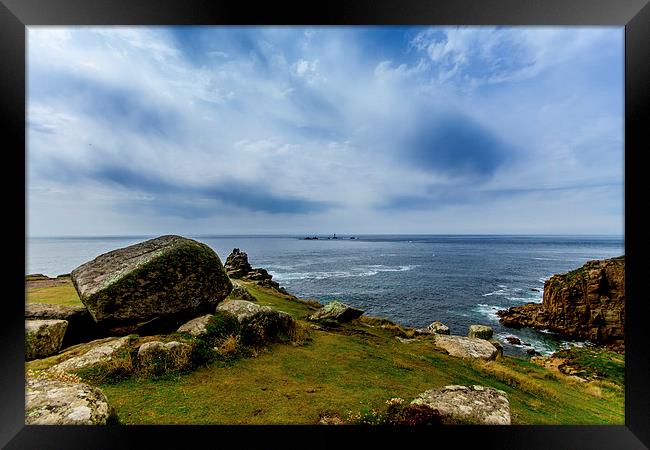Lands End sea view Framed Print by Oxon Images