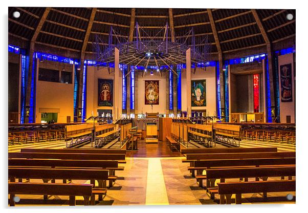 Liverpool Metropolitan Cathedral Interior Acrylic by Paul Madden