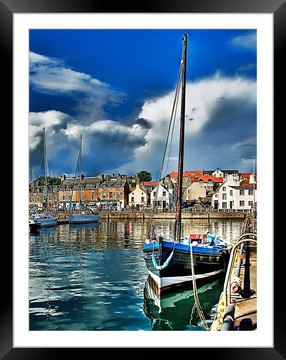 Anstruther Harbour Framed Mounted Print by Fee Easton