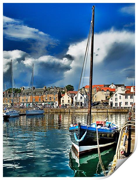 Anstruther Harbour Print by Fee Easton