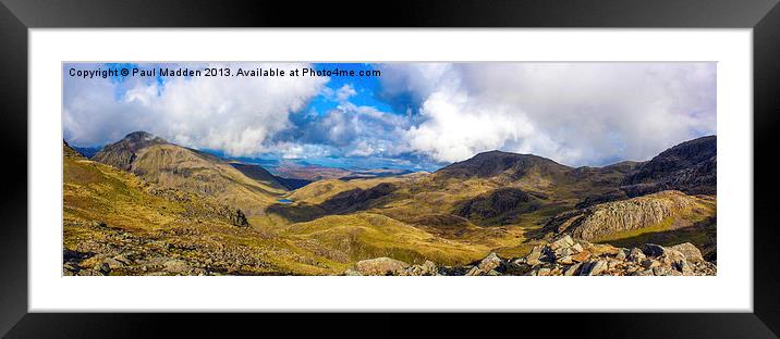 Scafell Pike Panorama Framed Mounted Print by Paul Madden