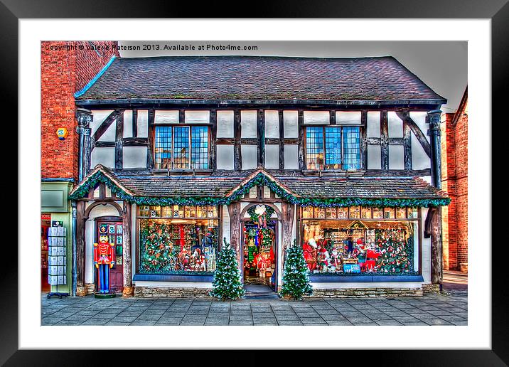 Christmas Shop Framed Mounted Print by Valerie Paterson