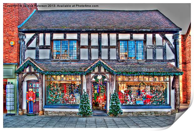 Christmas Shop Print by Valerie Paterson