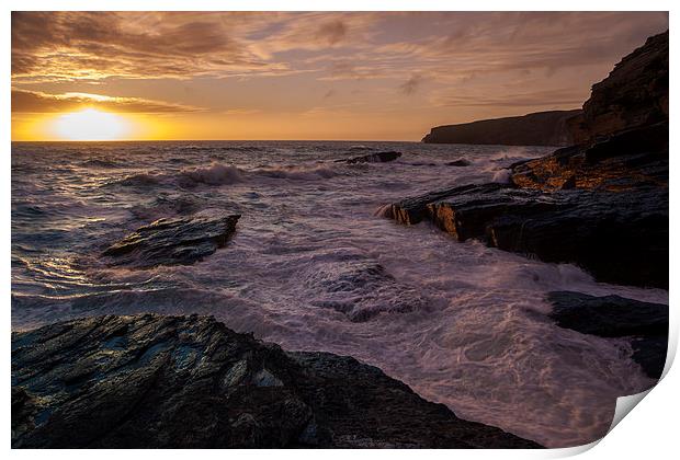 SUnset at Trebarwith Print by Thomas Schaeffer