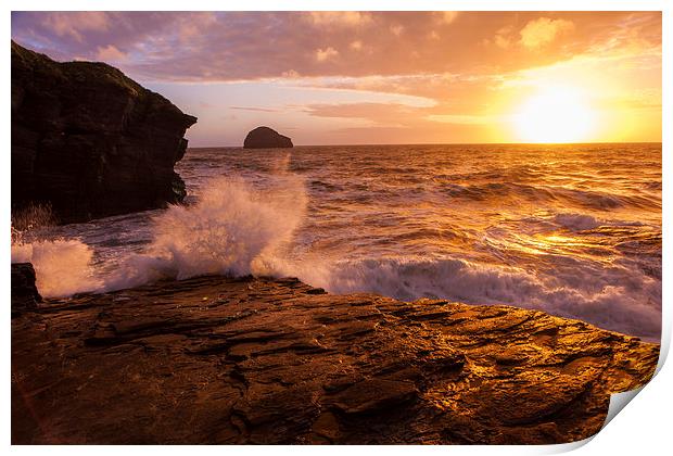 SUnset at Trebarwith Print by Thomas Schaeffer